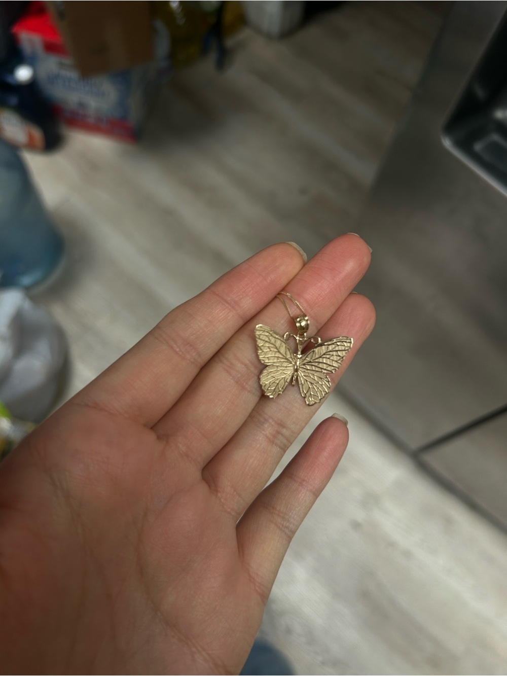 14k solid Gold Butterfly Pendant Necklace - Women Jewelry - Picture 2 of 7